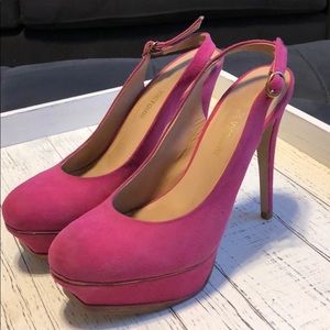 Pink Pour La Victoire high heel sling backs